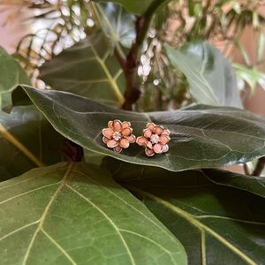 Pastel Pink Flower Stud Earrings